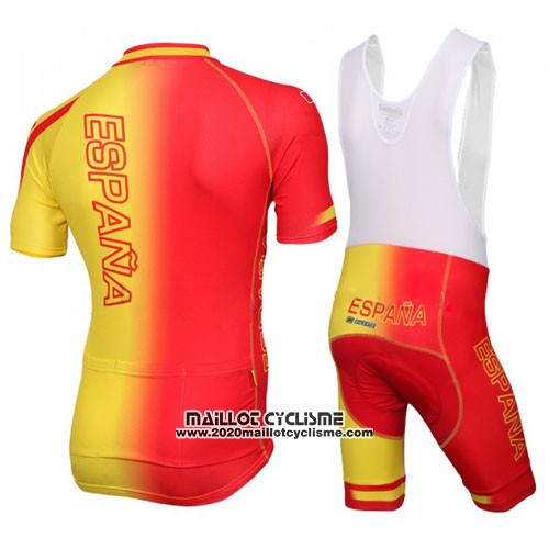 2016 Maillot Ciclismo Espagne Jaune et Rouge Manches Courtes et Cuissard